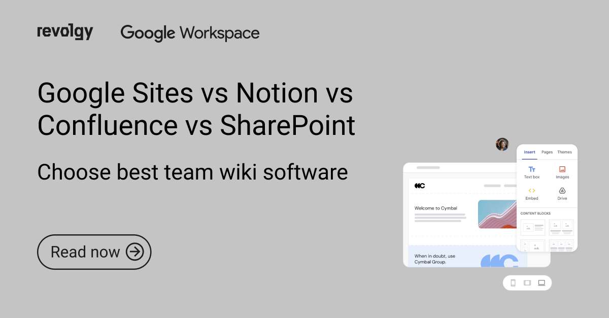 Google Sites team wiki preview image