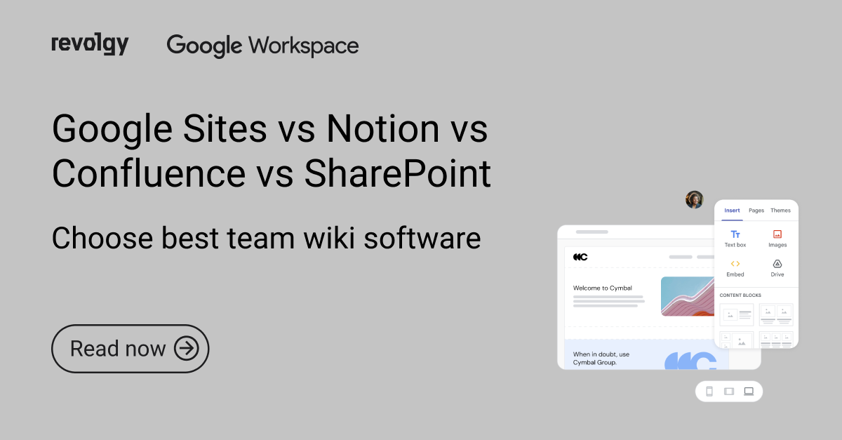 Google Sites team wiki preview image